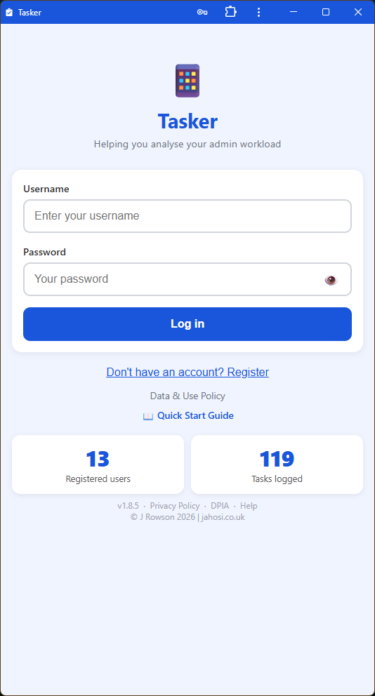 Tasker - Helping you analyse your admin workload